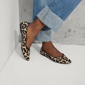 Rothy’s The Point Desert Cat Leopard Animal Print Flat Women’s Size 5 WORN ONCE